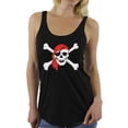 thumbnail image 1 of Awkward Styles Women's Jolly Roger Skull Graphic Racerback Tank Tops Day of Dead Pirate Skull, 1 of 4