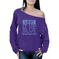 thumbnail image 1 of Awkward Styles Women's Light It Up Blue Support Graphic Off Shoulder Tops Oversized Sweatshirt for Autism Awareness, 1 of 4