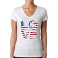 thumbnail image 1 of Awkward Styles Women's Love American Flag V-neck T-shirt USA Flag Stars and Stripes Patriotic Gift, 1 of 4
