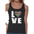 thumbnail image 1 of Awkward Styles Women's Love Puzzles Autism Awareness Graphic Tank Tops Autistic Support, 1 of 4