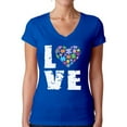 thumbnail image 1 of Awkward Styles Women's Love Puzzles Autism Awareness V-neck T-shirt Autistic Support, 1 of 4