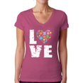 thumbnail image 1 of Awkward Styles Women's Love Puzzles Autism Awareness V-neck T-shirt Autistic Support, 1 of 4