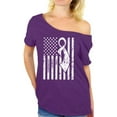 thumbnail image 1 of Awkward Styles Women's Lung Cancer Awareness Graphic Off Shoulder Tops T-shirt White Ribbon, 1 of 4
