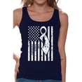 thumbnail image 1 of Awkward Styles Women's Lung Cancer Awareness Graphic Tank Tops White Ribbon, 1 of 4