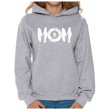 Awkward Styles Women's M-O-M Billards Mothering Graphic Hoodie Tops White Billard Ball Sport Mom Gift