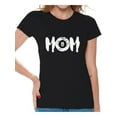 thumbnail image 1 of Awkward Styles Women's M-O-M Billards Mothering Graphic T-shirt Tops White Billard Ball Sport Mom Gift, 1 of 4