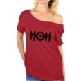 thumbnail image 1 of Awkward Styles Women's M-O-M Billards Sport Mom Mothering Graphic Off Shoulder Tops T-shirt Black Billard Ball, 1 of 4