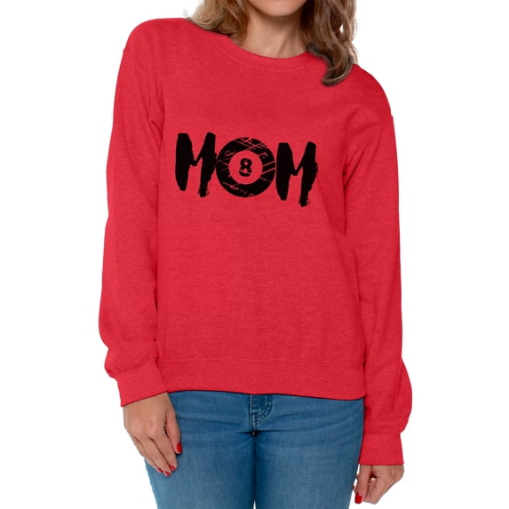 Awkward Styles Women's M-O-M Billards Sport Mom Mothering Graphic Sweatshirt Tops Black Billard Ball