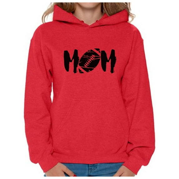 Awkward Styles Women's M-O-M Football Mom Graphic Hoodie Tops Black Sports Mother's Day Gift