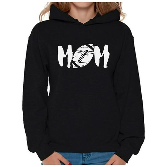 Awkward Styles Women's M-O-M Football Mom Graphic Hoodie Tops White Mother's Day Gift Sports Mom