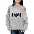 thumbnail image 1 of Awkward Styles Women's M-O-M Football Mom Graphic Off Shoulder Tops Oversized Sweatshirt Black Sports Mother's Day Gift, 1 of 4