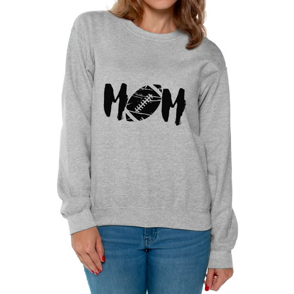Awkward Styles Women's M-O-M Football Mom Graphic Sweatshirt Tops Black Sports Mother's Day Gift