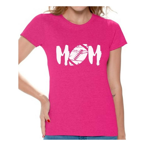 Awkward Styles Women's M-O-M Football Mom Graphic T-shirt Tops White Mother's Day Gift Sports Mom