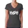 thumbnail image 1 of Awkward Styles Women's M-O-M Football Mom V-neck T-shirt White Mother's Day Gift Sports Mom, 1 of 4