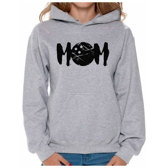 Awkward Styles Women's MOM Bowling Sport Mom Graphic Hoodie Tops Black Mother's Day Gift