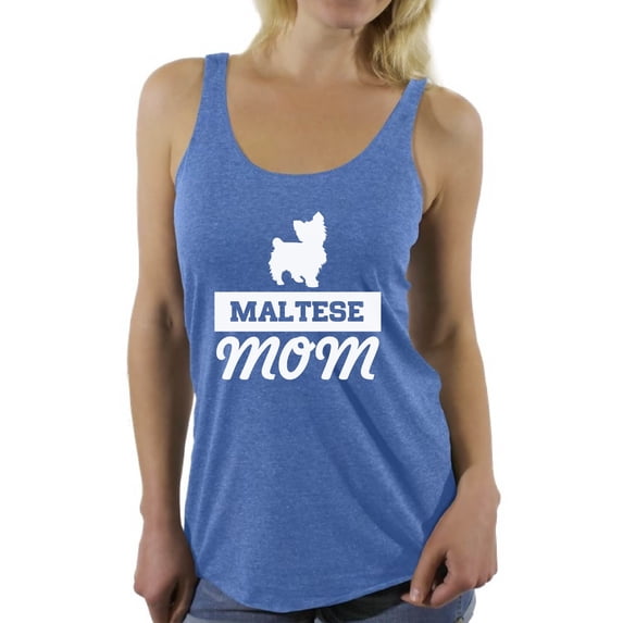 Awkward Styles Women's Maltese Dog Mom Graphic Racerback Tank Tops Pet Lover Gift