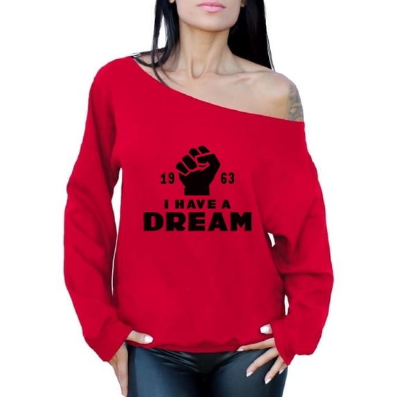 Awkward Styles Women's Martin Luther King Graphic Off Shoulder Tops Oversized Sweatshirt I Have a Dream Off The Shoulder Sweatshirt 1963