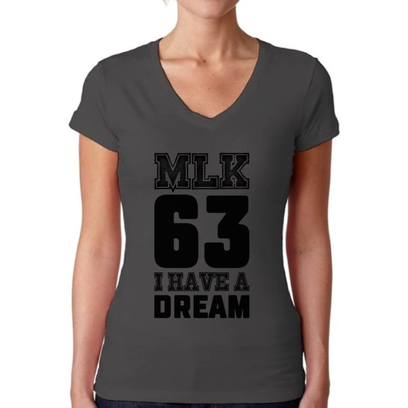 Awkward Styles Women's Martin Luther King V-neck T-shirt I Have a Dream Shirt Black