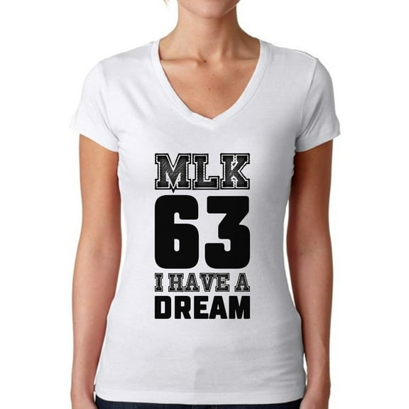 Awkward Styles Women's Martin Luther King V-neck T-shirt I Have a Dream Shirt Black