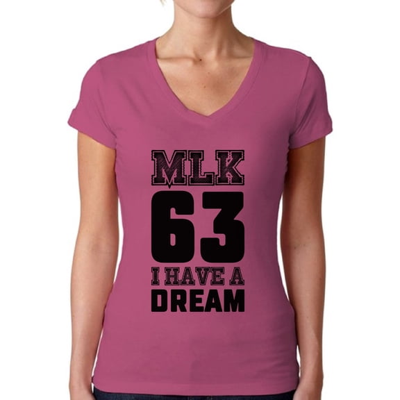 Awkward Styles Women's Martin Luther King V-neck T-shirt I Have a Dream Shirt Black
