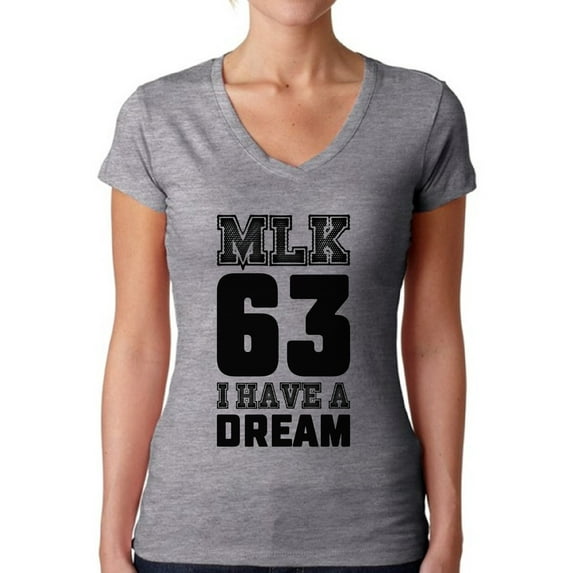 Awkward Styles Women's Martin Luther King V-neck T-shirt I Have a Dream Shirt Black