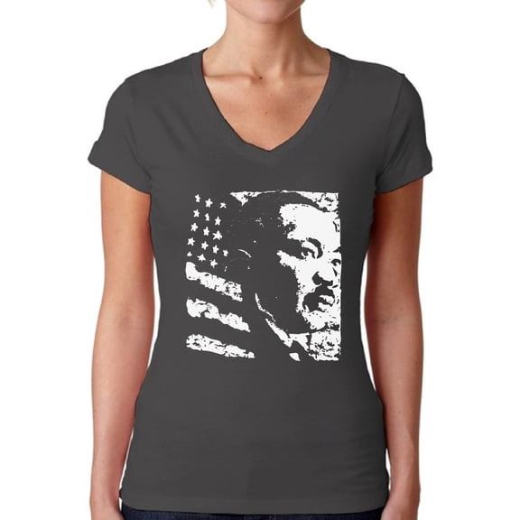 Awkward Styles Women's Martin Luther King V-neck T-shirt USA Flag Shirt