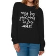 thumbnail image 1 of Awkward Styles Women's Messy Bun Yoga Pants No Sleep Momlife Hashtag Graphic Sweatshirt Tops White, 1 of 4