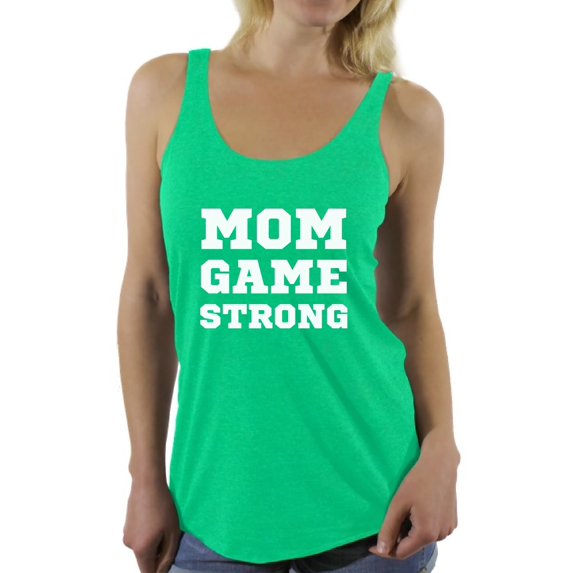 Awkward Styles Women's Mom Game Strong Cute Graphic Racerback Tank Tops