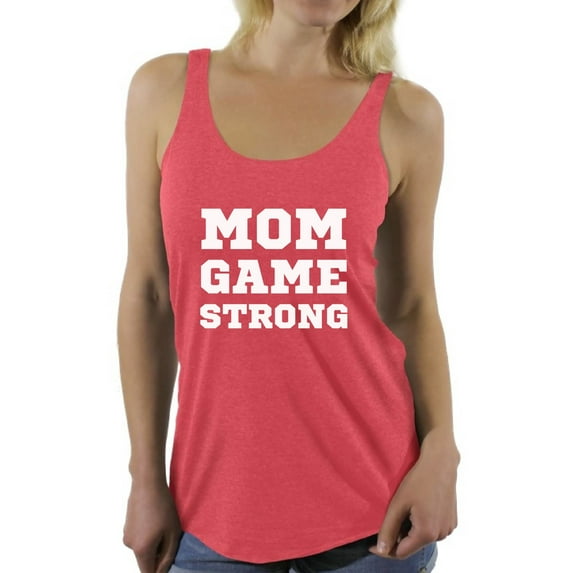 Awkward Styles Women's Mom Game Strong Cute Graphic Racerback Tank Tops