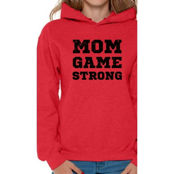 Awkward Styles Women's Mom Game Strong Mom's Graphic Hoodie Tops Black Cosmic