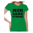 thumbnail image 1 of Awkward Styles Women's Mom Game Strong Mom's Graphic T-shirt Tops Black Cosmic, 1 of 4