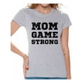 thumbnail image 1 of Awkward Styles Women's Mom Game Strong Mom's Graphic T-shirt Tops Black Cosmic, 1 of 4