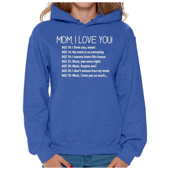 Awkward Styles Women's Mom I Love You Cute Graphic Hoodie Tops Mother's Day Gift
