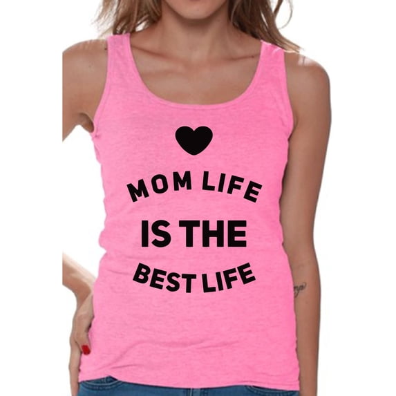 Awkward Styles Women's Mom Life Is The Best Life Graphic Tank Tops Cute Mother's Day Gift