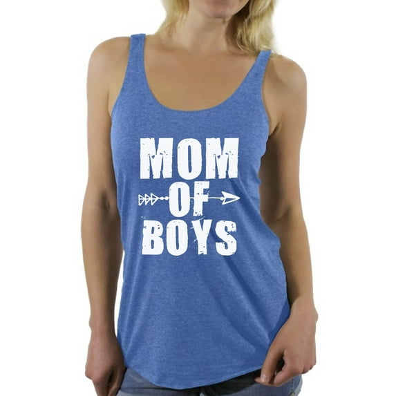 Awkward Styles Women's Mom of Boys Cute Motherhood Graphic Racerback Tank Tops White Mother's Day