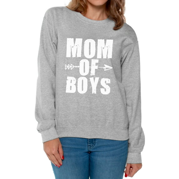Awkward Styles Women's Mom of Boys Cute Motherhood Graphic Sweatshirt Tops White Mother's Day