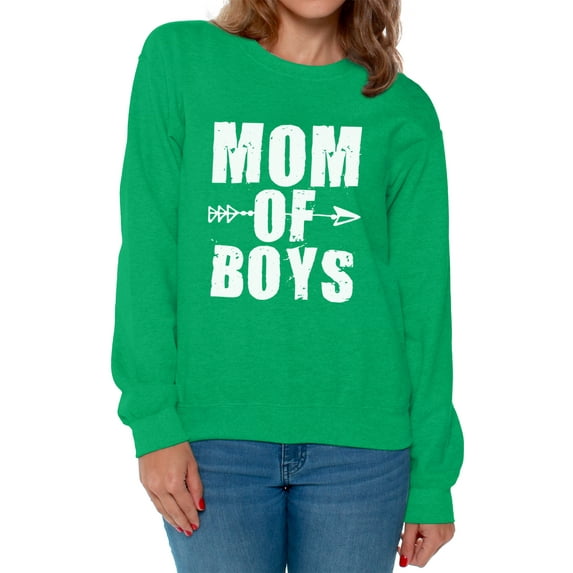 Awkward Styles Women's Mom of Boys Cute Motherhood Graphic Sweatshirt Tops White Mother's Day