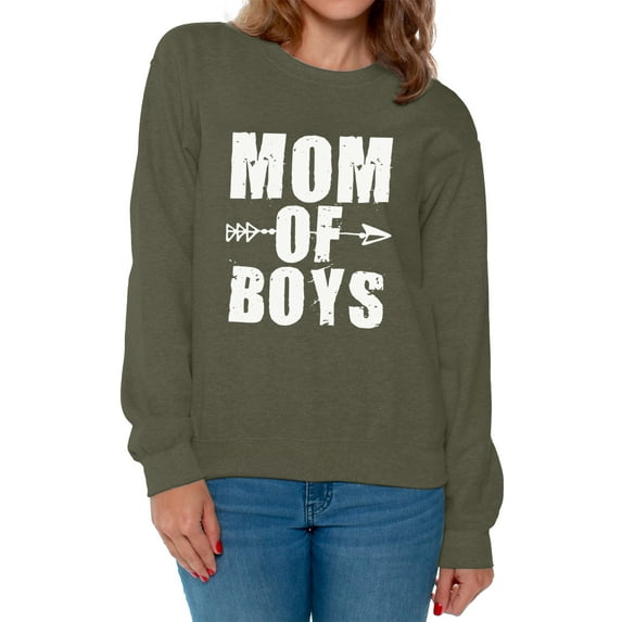 Awkward Styles Women's Mom of Boys Cute Motherhood Graphic Sweatshirt Tops White Mother's Day