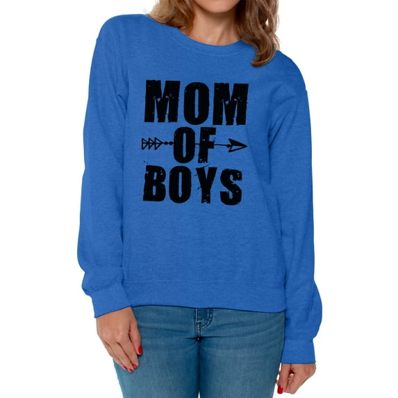 Awkward Styles Women's Mom of Boys Motherhood Mother's Day Graphic Sweatshirt Tops Black Arrow
