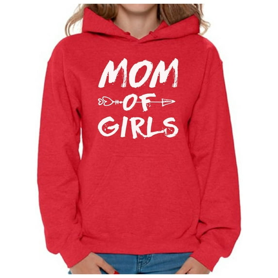 Awkward Styles Women's Mom of Girls Arrow Mother's Day Graphic Hoodie Tops White Motherhood New Mom