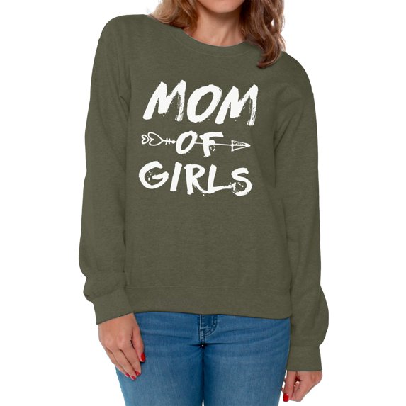 Awkward Styles Women's Mom of Girls Arrow Mother's Day Graphic Sweatshirt Tops White Motherhood New Mom