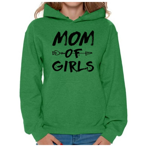 Awkward Styles Women's Mom of Girls Mothering Graphic Hoodie Tops Black Arrow New Mom Mother's Day