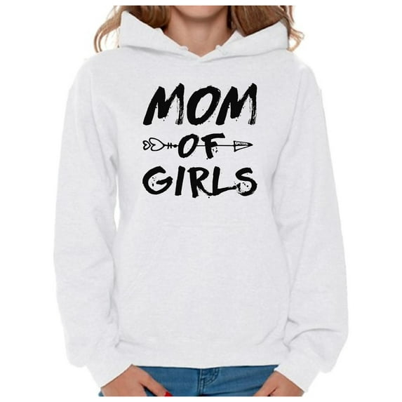 Awkward Styles Women's Mom of Girls Mothering Graphic Hoodie Tops Black Arrow New Mom Mother's Day