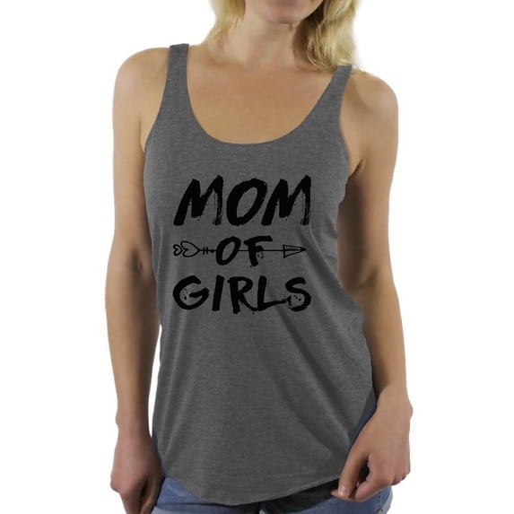 Awkward Styles Women's Mom of Girls Mothering Graphic Racerback Tank Tops Black Arrow New Mom Mother's Day