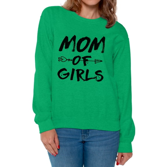 Awkward Styles Women's Mom of Girls Mothering Graphic Sweatshirt Tops Black Arrow New Mom Mother's Day