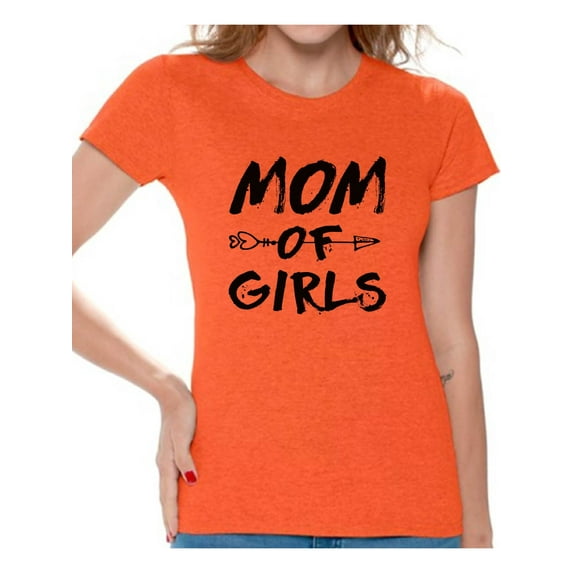 Awkward Styles Women's Mom of Girls Mothering Graphic T-shirt Tops Black Arrow New Mom Mother's Day