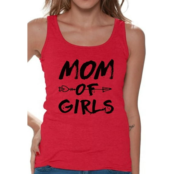 Awkward Styles Women's Mom of Girls Mothering Graphic Tank Tops Black Arrow New Mom Mother's Day