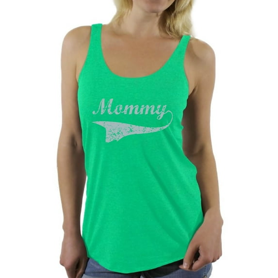 Awkward Styles Women's Mommy Vintage Graphic Racerback Tank Tops Gray Gift for Mom