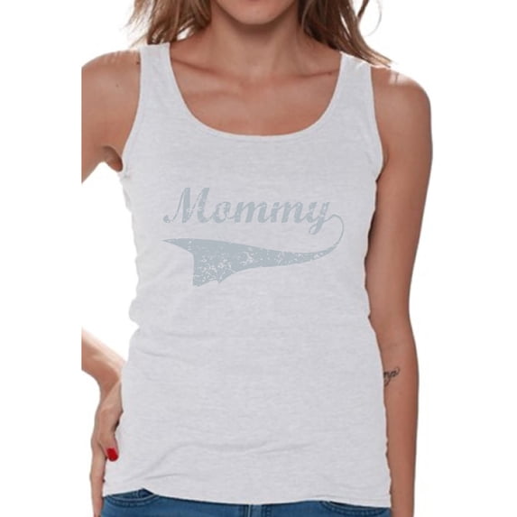 Awkward Styles Women's Mommy Vintage Graphic Tank Tops Gray Gift for Mom