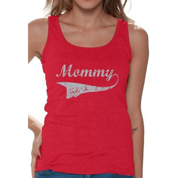 Awkward Styles Women's Mommy Vintage Graphic Tank Tops Gray Gift for Mom